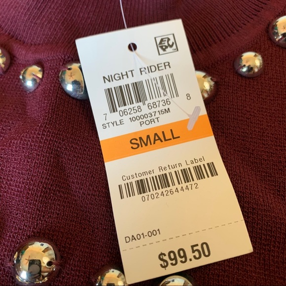 ✨ NWT I.N.C Burgundy Studded Mock Neck Dress - Picture 10 of 11